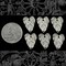 Antiqued Silver Plated Brass Heart Shaped Leaf Connectors - Set of Six - S-2C60